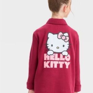Hello Kitty Fleece long sleeve button up shirt Jacket - Youth XL, NEW